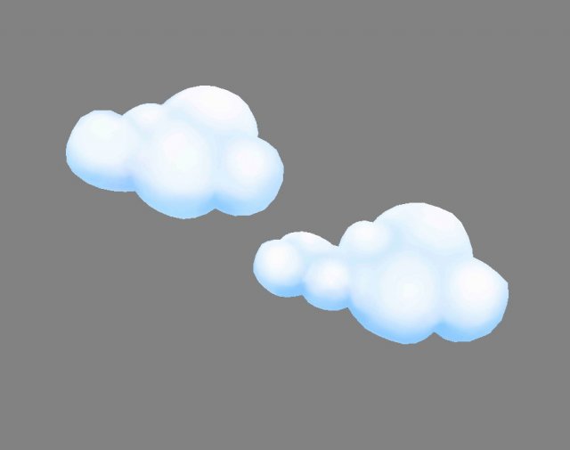 cartoon white clouds 3D Model .c4d .max .obj .3ds .fbx .stl .blend 