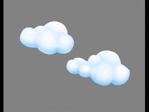 cartoon white clouds 3D Model