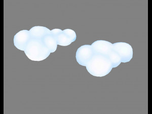 cartoon white clouds 3D Model