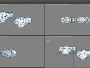 cartoon white clouds 3D Model