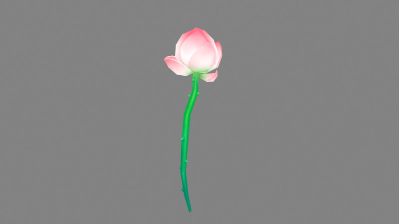 A lotus bud - Cartoon lotus 3D Модель .c4d .max .obj .3ds .fbx .stl .blend 