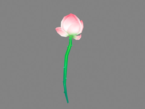 A lotus bud - Cartoon lotus 3D मॉडल