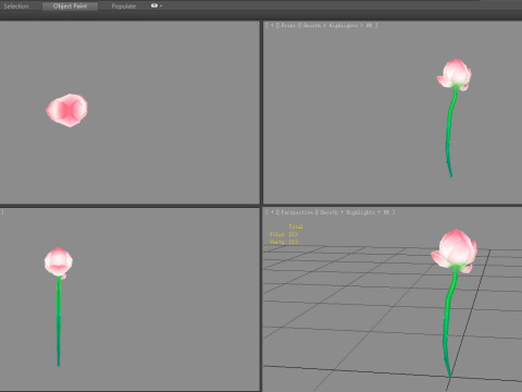 A lotus bud - Cartoon lotus 3D Модель