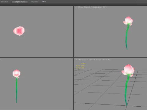A lotus bud - Cartoon lotus 3D Model