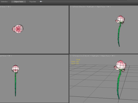 A lotus bud - Cartoon lotus 3D Модель