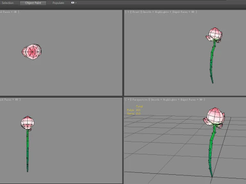 A lotus bud - Cartoon lotus 3D Model