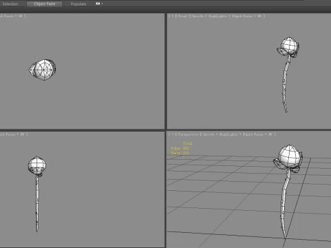 A lotus bud - Cartoon lotus 3D Model