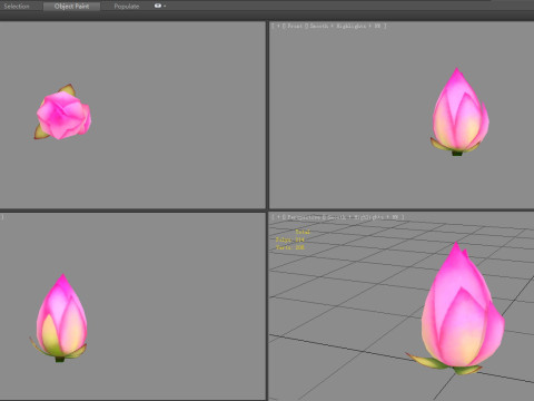 A purple lotus bud - Cartoon lotus 3D Model