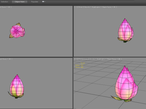 A purple lotus bud - Cartoon lotus 3D Model