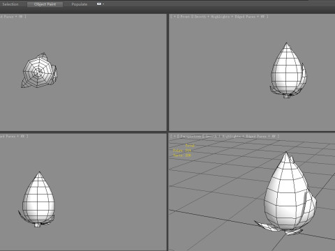 A purple lotus bud - Cartoon lotus 3D Model