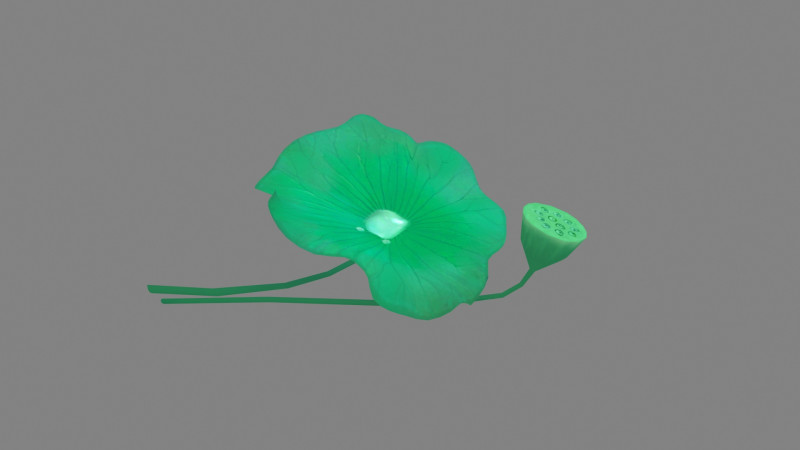 Cartoon lotus leaf and lotus seedpod 3D मॉडल .c4d .max .obj .3ds .fbx .stl .blend 