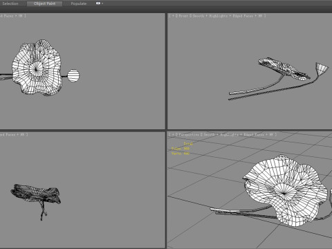 Cartoon lotus leaf and lotus seedpod 3D मॉडल