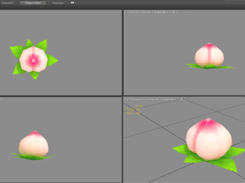 Cartoon peach 3D Model