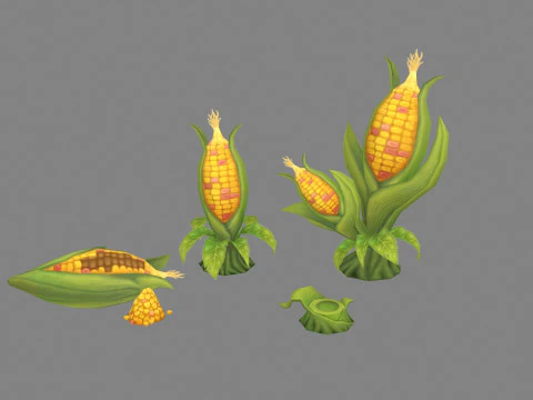 漫画のトウモロコシ 3Dモデル