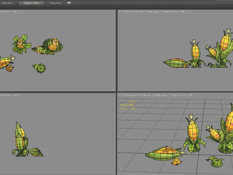 Cartoon Corn plants 3D Model