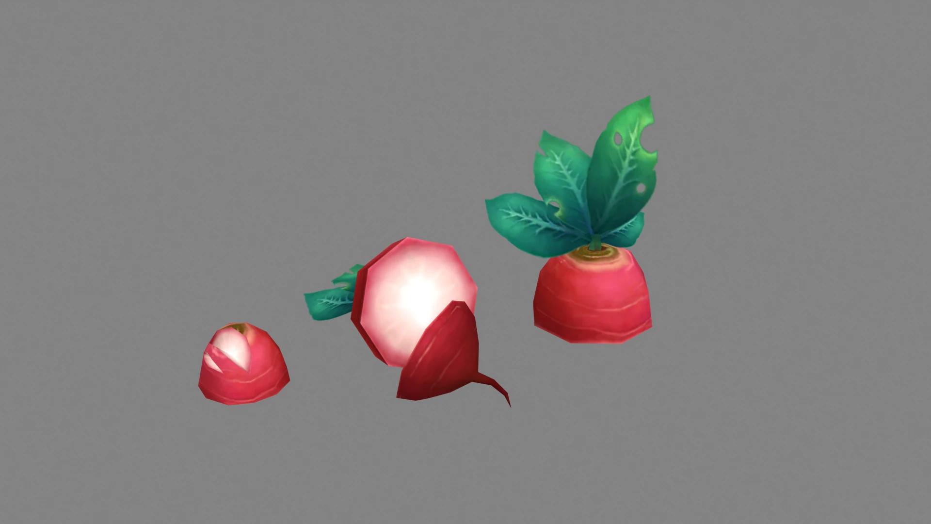 Cartoon Red Raphanus sativus plants 3D Model .c4d .max .obj .3ds .fbx .stl .blend