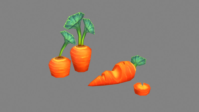 Cartoon Carrot plants Modelo 3D .c4d .max .obj .3ds .fbx .stl .blend 