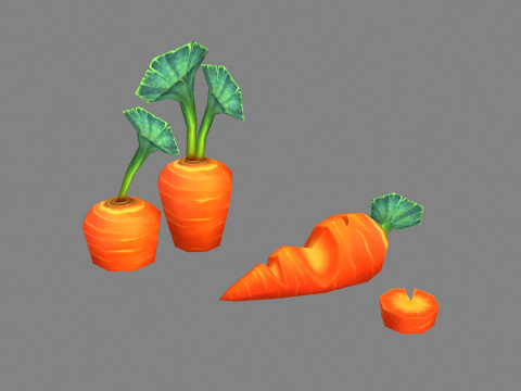 Cartoon Carrot plants Modèle 3D