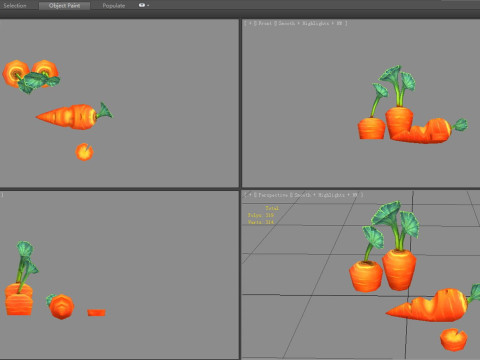 Cartoon Carrot plants Modelo 3D