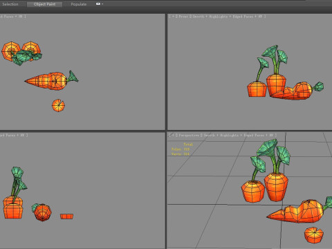 Cartoon Carrot plants Modelo 3D