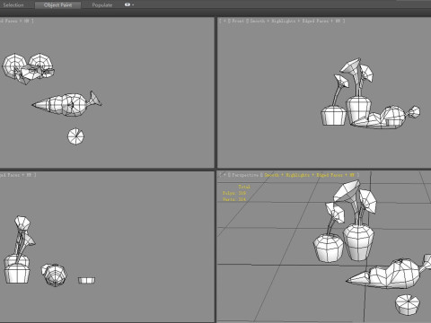 Cartoon Carrot plants Modelo 3D