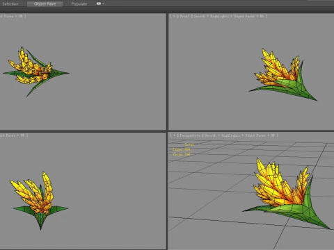 Cartoon ears of wheat - harvest - Farmland crops 3D Model