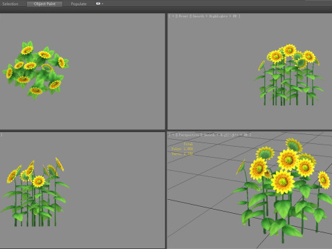 Cartoon Sunflower plants 3D मॉडल