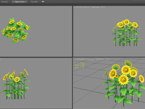 Cartoon Sunflower plants 3D Model