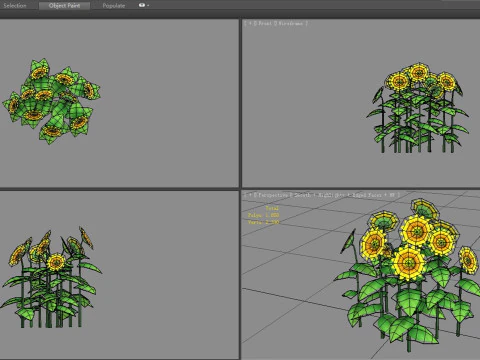 Cartoon Sunflower plants 3D Model