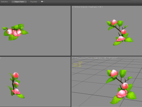 Cartoon Camellia flower Modelo 3D