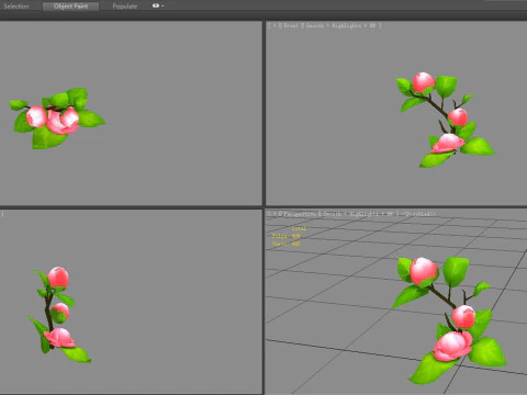 Cartoon Camellia flower 3D Model
