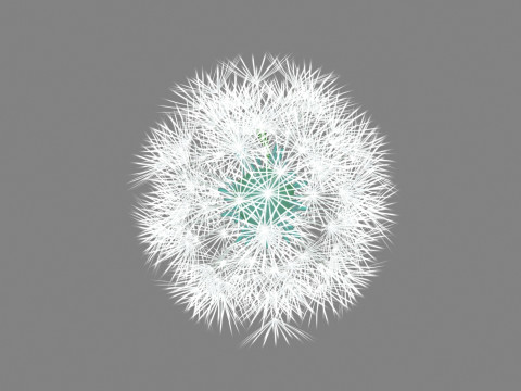 Cartoon seed balls - Dandelion seeds - taraxacum seed 3D Model