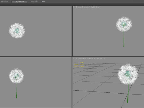 Cartoon seed balls - Dandelion seeds - taraxacum seed 3D Model