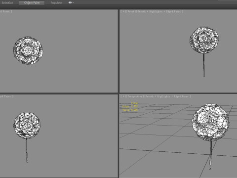 Cartoon seed balls - Dandelion seeds - taraxacum seed 3D Model