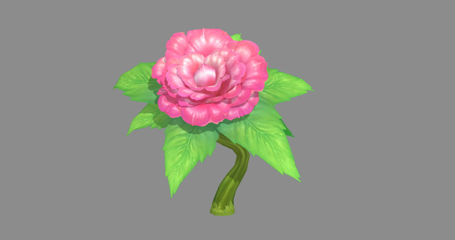 A peony flower plant - Cartoon roses 3D Model .c4d .max .obj .3ds .fbx .stl .blend