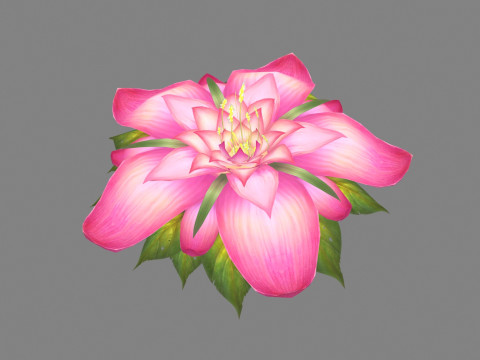 A blooming flower plant - Cartoon garden plants Modelo 3D