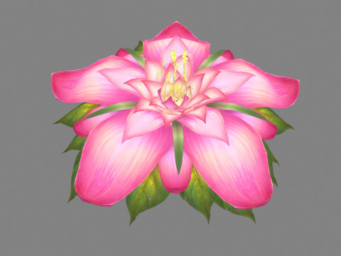 A blooming flower plant - Cartoon garden plants 3D Модель