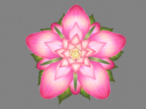 A blooming flower plant - Cartoon garden plants 3D Модель