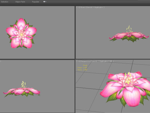A blooming flower plant - Cartoon garden plants 3D Модель