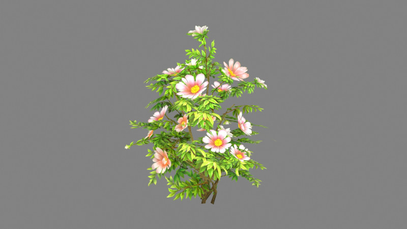 Cartoon flower plant bush Modello 3D .c4d .max .obj .3ds .fbx .stl .blend 