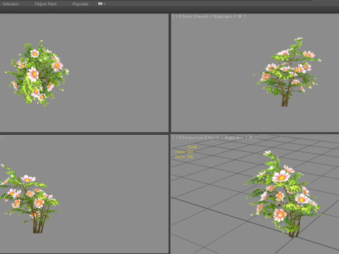 Cartoon flower plant bush Modello 3D