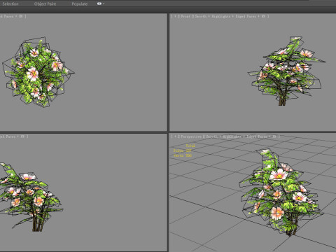 Cartoon flower plant bush Modello 3D
