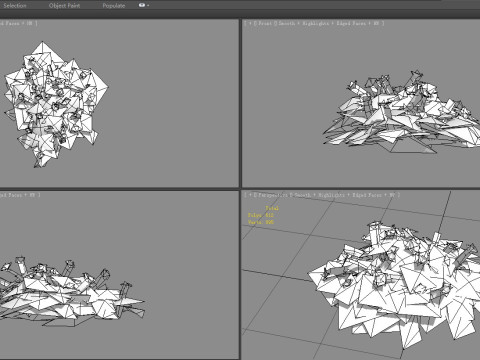 Cartoon rose bushes Low-poly 3D Model