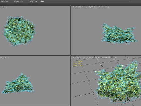 Cartoon Daisy bushes - Yellow flowers Low-poly 3D 模型