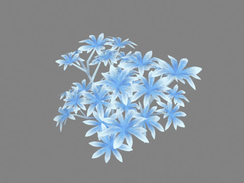Trees covered with snow - Bushes in the snow - Cartoon shrubs 3D Model