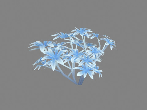 Trees covered with snow - Bushes in the snow - Cartoon shrubs Modèle 3D
