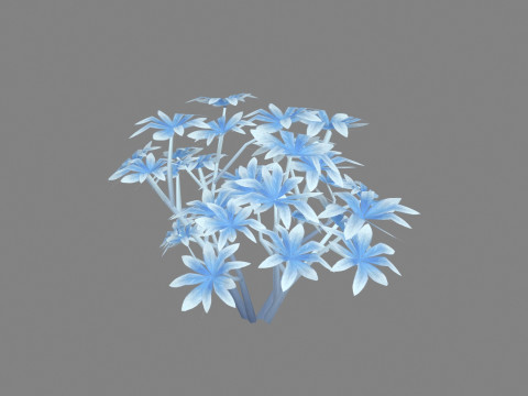 Trees covered with snow - Bushes in the snow - Cartoon shrubs Modèle 3D
