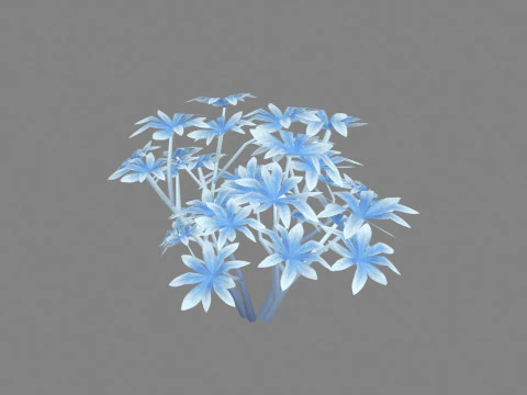 Trees covered with snow - Bushes in the snow - Cartoon shrubs 3D Model