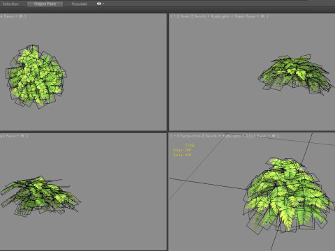 Cartoon grass bushes Low-poly 3D Model