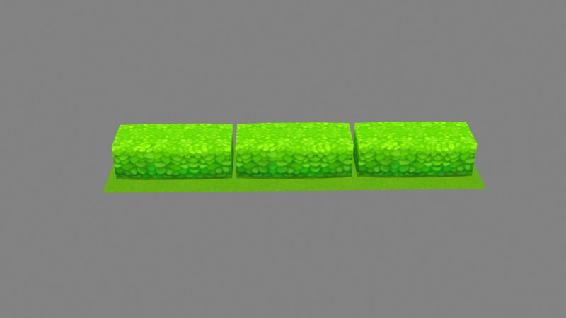 Cartoon garden grass bushes - Strips 3D Model .c4d .max .obj .3ds .fbx .stl .blend 